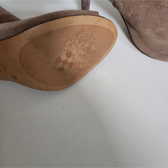 VINCE CAMUTO | Suede open toe heels taupe gray brown sz 10B - Picture 8 of 8